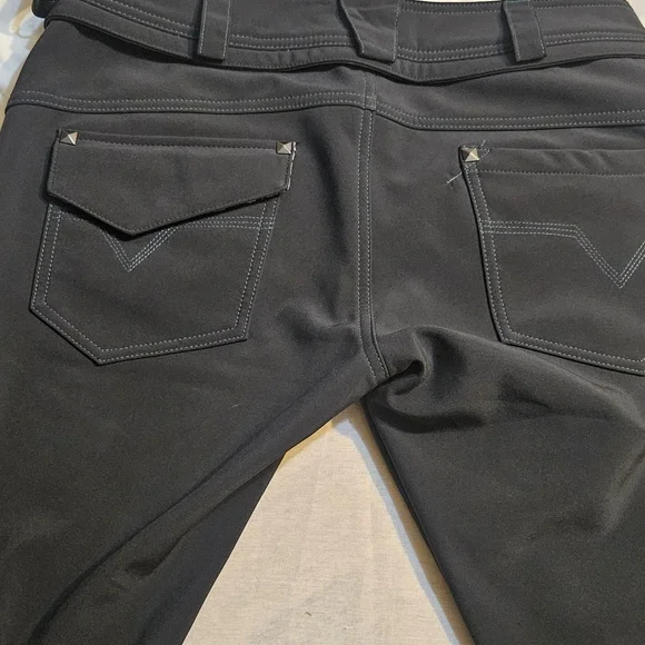 Volcom Battle Nimbus Stretch Pant Skinny Fit Snow Ski Zip Tech Flare Black M - Picture 8 of 10